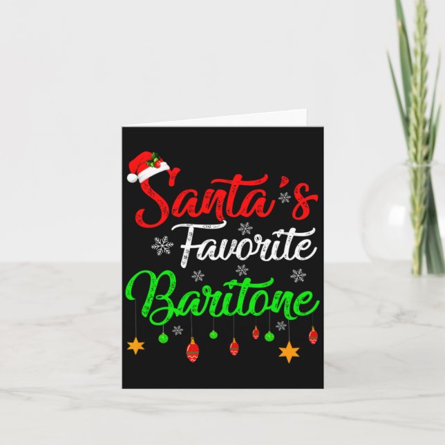 Cartão Funny Xmas Santas Favorite Baritone Christmas  (Frente)