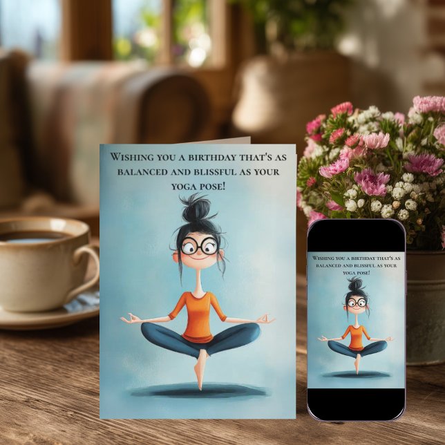 Cartão Funny Yoga Birthday (Criador carregado)
