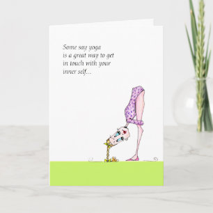 Cartão Funny yoga pose humor card
