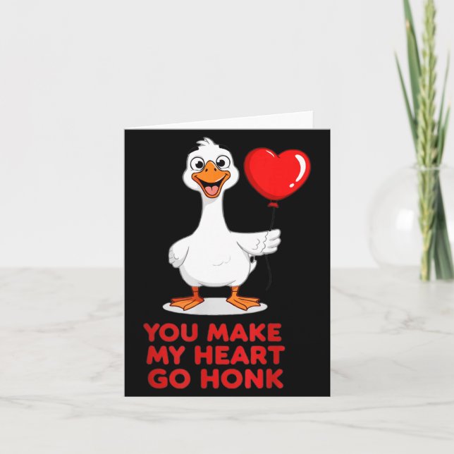 Cartão Funny You Make My Heart Go Honk Matching Valentine (Frente)
