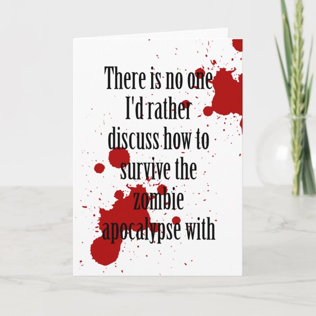 Cartão Funny zombie apocalypse greeting card (Frente)