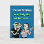 Cartão Funny Zombie Birthday<br><div class="desc">Funny Zombie Birthday Greeting Card</div>