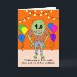 Cartão Funny Zombie Birthday Card<br><div class="desc">Funny zombie birthday card that is customizable with your personalized message.</div>