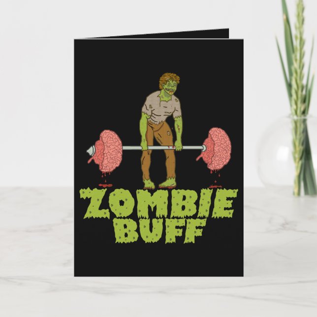 Cartão Funny Zombie Buff Weight Lifter (Frente)