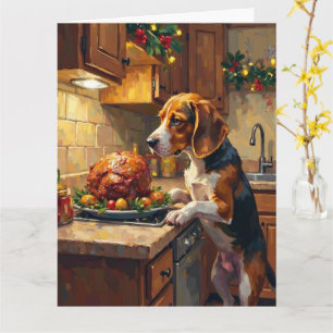 Cartão Fura-Tudo de Natal na Bancada da Cozinha Beagle