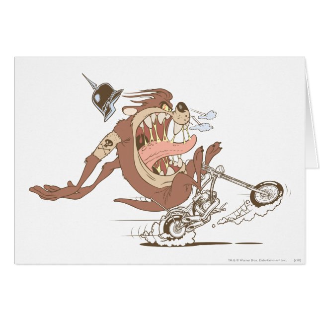 Cartão Fúria de motocicleta TAZ™ (Frente Horizontal)