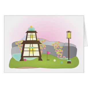 Cartão Furo de campo de golfe miniatura n.o 6