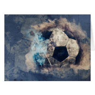 Cartão Futebol abstrato Azul Grunge
