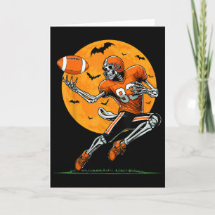 Cartão Futebol Americano Esqueleto Meninos Halloween Fute