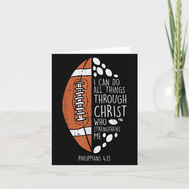 Cartão Futebol Americano Eu Posso Fazer Coisas Bíblia Deu (Frente)