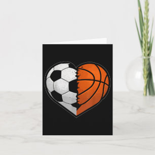 Cartão Futebol Bola de Basquete Coração Amante de Esporte