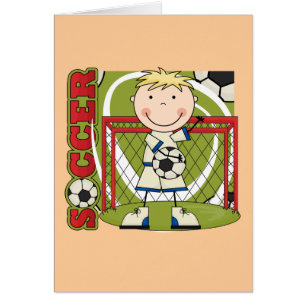 Cartão FUTEBOL - camiseta e presentes louros do Goalie do