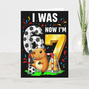 Cartão Futebol de Capivara Aniversário Eu Tinha 6 Agora T