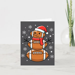 Cartão Futebol de Natal Boné de Papai Noel Homem de Neve 