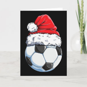 Cartão Futebol de Natal Ll Chapéu do Papai Noel Esportes