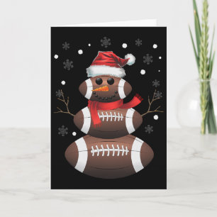 Cartão Futebol de Natal Snowman Crianças Filhos Sala de N