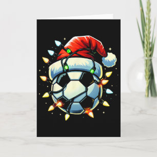 Cartão Futebol de Natal Xmas Papai Noel Amante do Futebol