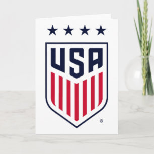 Cartão Futebol dos EUA Brasão Frontck Branco Uswnt Licenc