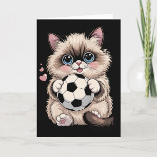 Cartão Fútebol Engraçado Birmanês Só Garota Que Ama Gatos
