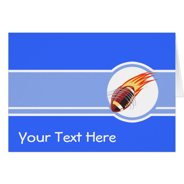 Cartão Futebol flamejante; Azul (Frente Horizontal)