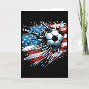 Cartão Futebol Ll 4 De Julho Meninos Bandeira Americana P