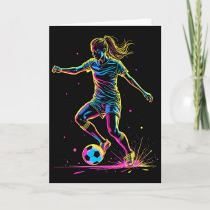 Cartão Futebol, Meninas Mulheres, Adolescentes, Jogadora