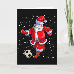 Cartão Futebol Natal Homens Crianças Meninos Futebol Papa