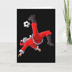 Cartão Futebol Natal Papai Noel Bicicleta Chute Natal Men