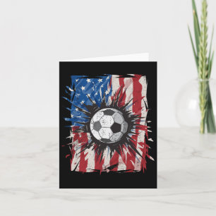 Cartão Futebol Patriótico 4º De Julho Homens Usa Bandeira