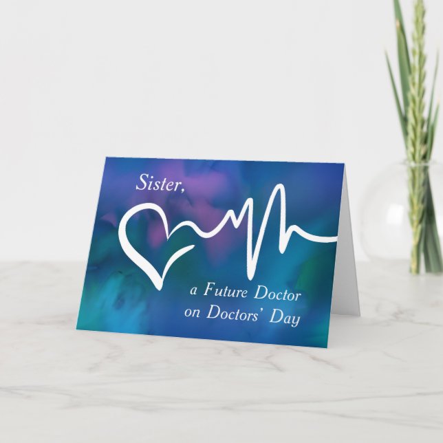 Cartão Futuro da Irmã Médico Obrigados Sensíveis ao Dia d (Frente)