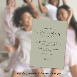 Cartão Futuro Senhora Chá de panela Light Sage Muito Obri