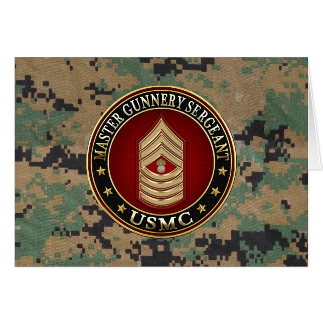 Cartão Fuzileiros americanos: Sargento-mor (USMC MGySgt) (Frente Horizontal)