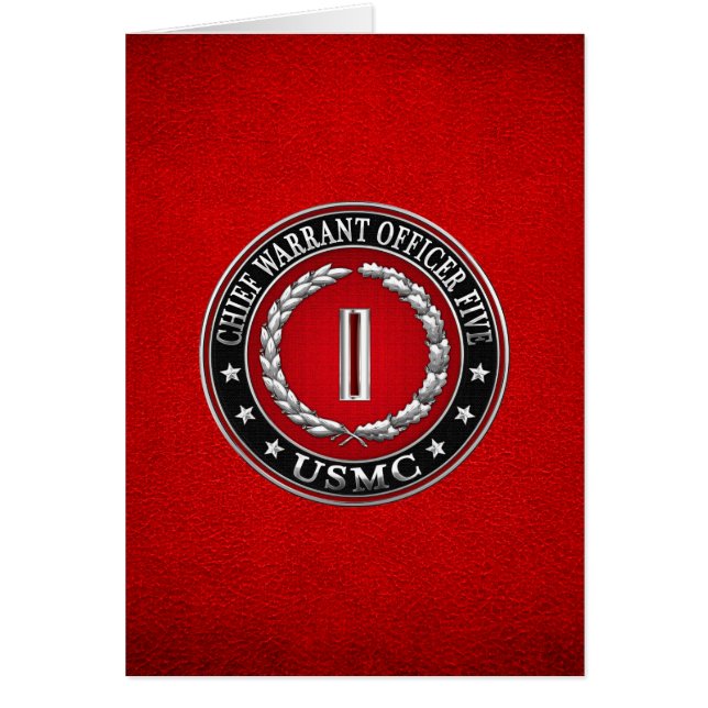 Cartão Fuzileiros navais dos EUA: Mandado Chefe Cinco (US (Frente)