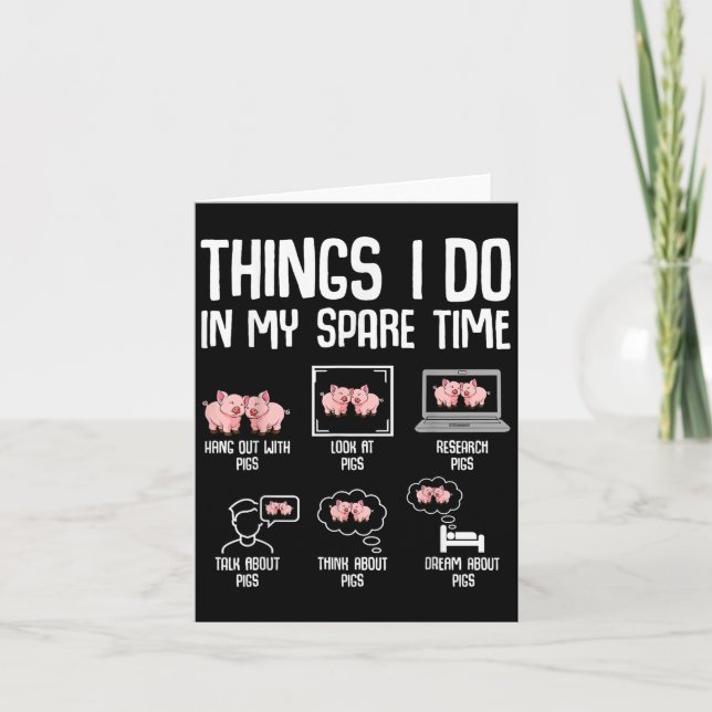 Cartão G Things I Do In My Spare Time Women Kids  (Frente)