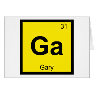 Cartão Ga - Gary Indiana Química Símbolo da Tabela Periód