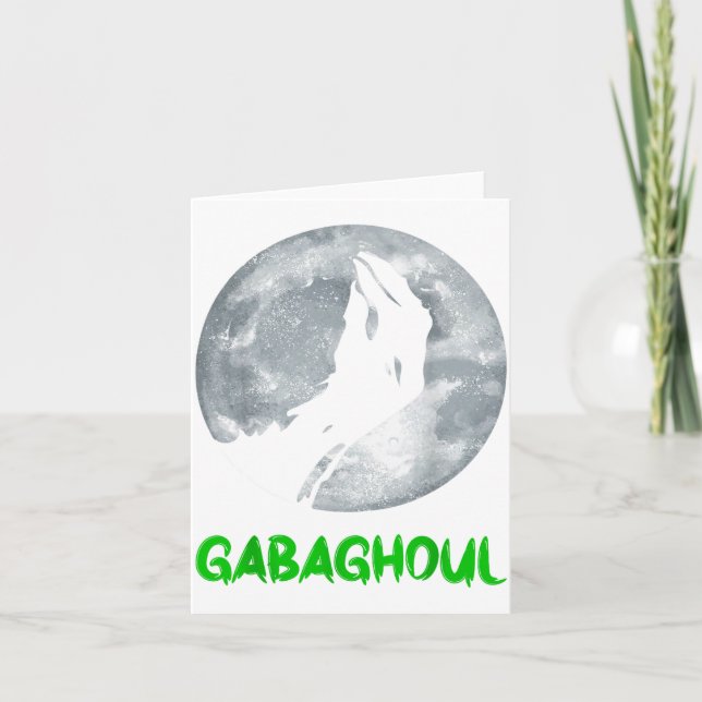 Cartão Gabaghoul Funny Hand Moon Bigfoot Santa Christmas  (Frente)