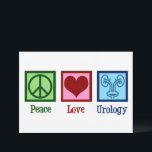 Cartão Gabinete de Urologia Paz Amor Urologista<br><div class="desc">Gabinete de Urologia Paz Amor. Um cartão de urologista legal para um médico ou enfermeiro de urologia com um símbolo da paz,  coração e imagem da bexiga. Ótimos cartões de Natal para o departamento de urologia.</div>