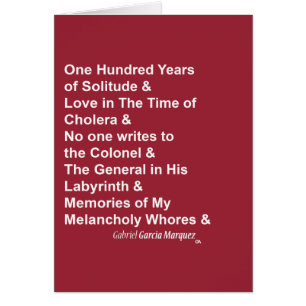 Cartão Gabriel Garcia Marquez