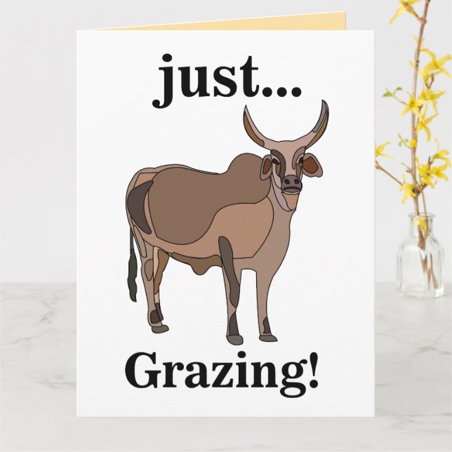 Cartão Gado Zebu Vaca Animal (Flor Amarela)
