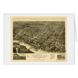 Cartão Gadsden, mapa panorâmico do AL - 1887