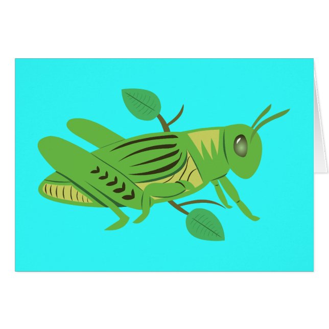 Cartão Gafanhoto Verde (Frente Horizontal)