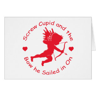 Cartão Gafo anti-Cupido Cupido e Arco que ele lançou
