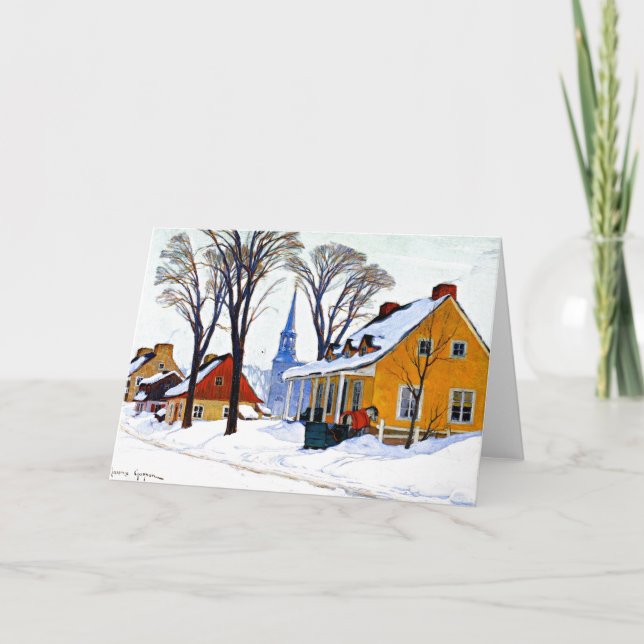 Cartão Gagnon - manhã do inverno, Baie-Santo Paul (Frente)