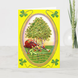 Cartão Gaita Shamrock Dourado Verde