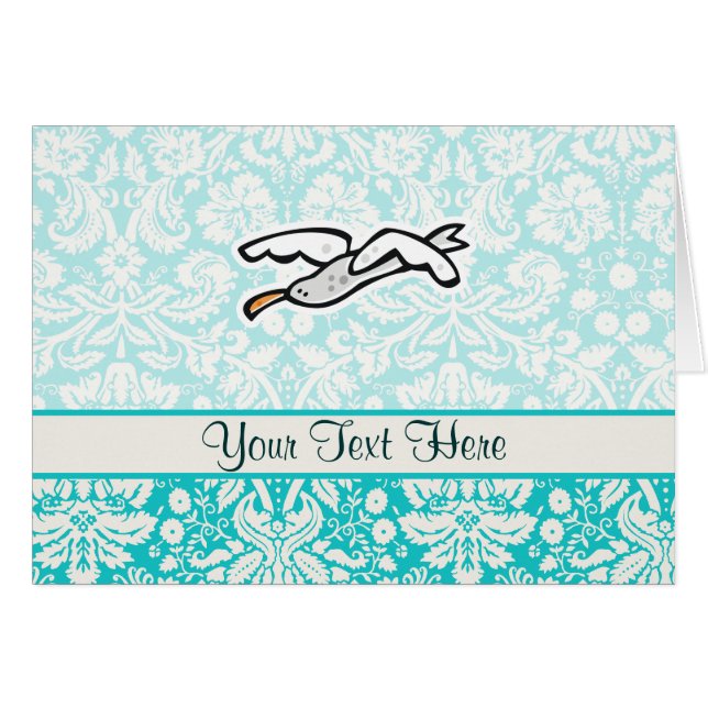 Cartão Gaivota bonito dos desenhos animados (Frente Horizontal)