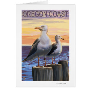 Cartão Gaivota de mar da costa de Oregon