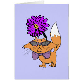 Cartão Gajo roxo do gato