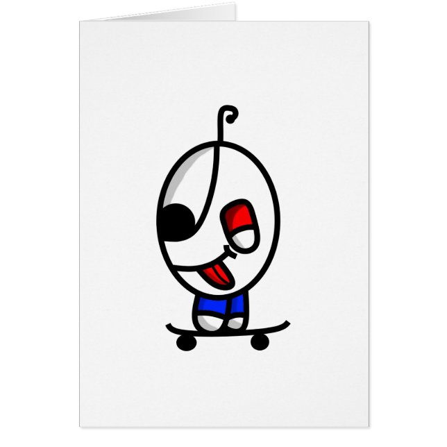 Cartão gajo skateboarding engraçado (Frente)