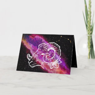 Cartão Galáxia Áries Constelação Signo do Zodíaco Anivers