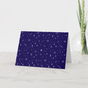 Cartão Galáxia Celestial Azul Escuro